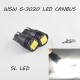 LED лампа в габарит SL LED, с обманкой, can bus, цоколь W5W(T10) 6-3020 led 12-24 В. Белый 6000K