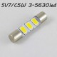 Led лампа в солнцезащитные козырьки, зеркала SV7 (C5W) 3-5630 28-29mm 12V Белый 6000K