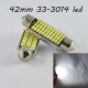 Светодиодная авто лампа SLS LED в салон или багажник с обманкой Can шины SV8,5(C10W) 42mm 33-3014 Белый