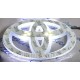 Автомобильный логотип Toyota 13*9см. светящаяся подкладка, белый/красный
