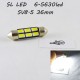 Светодиодная лампа SLS LED цоколь SV8,5(C5W) 36mm 6-5630 Белый