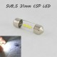 SLP LED светодиодная лампа в подсветку салона, номеров, цоколь SV8.5(C5W) 31mm. 3 CSP led, 12 В. 6500К