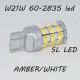 Автомобильная LED лампа SLP LED ДХО + поворот с цоколем 7443(W21/5W)(T20) 60 2835 led жёлтый/белый