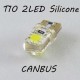 Лед лампа в габарит SLS LED, с обманкой Can шины, цоколь W5W(T10) 2 светодиода в силиконе 12 В. Красный
