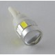 Светодиодная лампа в габарит под цоколь W5W(T10) светодиоды 5630+ Cree 3W с линзой, Белый