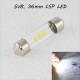 SLP LED светодиодная лампа в подсветку салона, номеров, цоколь SV8.5(C5W) 36mm. 3 CSP led, 12 В. 6500К