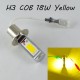 Светодиодная лампа в ПТФ, SLP LED под цоколь H3 светодиоды типа COB 18W 9-30 В. Желтый