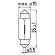 Автомобильная лампа SLS LED с обманкой в номера, салон, цоколь SV8,5(C5W) 36mm 6-5630 Белый