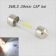 SLP LED светодиодная лампа в подсветку салона, номеров, цоколь SV8.5(C5W)(C10W) 39mm. 3 CSP led, 12 В. 6500К