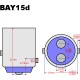 Светодиодная авто лампа серии SLP 21-2835 LED с цоколем 1157(P21/5W)(BAY15D) 9-30V Красный